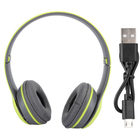 Faltbarer Bluetooth-Kopfhörer mit Geräuschunterdrückung und Mikrofon für Gaming und Musik – Grün (1/5)