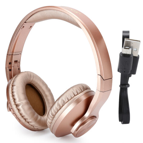BT602 Leichtes kabelloses Bluetooth 4.2 Gaming-Headset, Goldfarbene ABS-Stereo-Over-Ear-Kopfhörer (1/5)