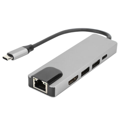 USB-C-zu-HDMI-4K-Hub mit Gigabit-Ethernet-RJ45-Anschluss und 4 multifunktionalen Erweiterungsanschlüssen