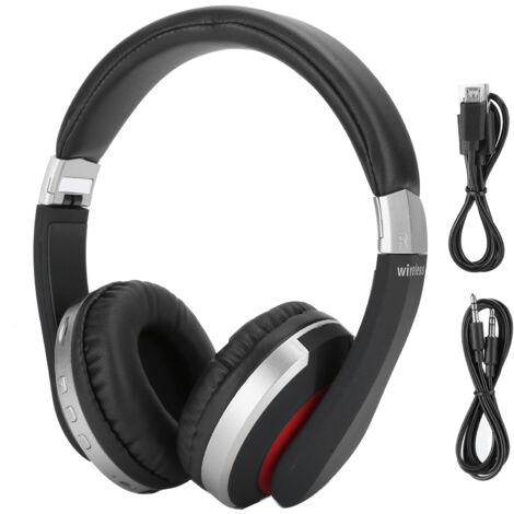 Faltbares kabelloses Bluetooth-Headset mit Mikrofon für Gaming - Silberner On-Ear-Stereo-Kopfhörer (1/5)