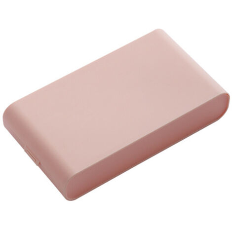 Tragbares und praktisches Aufbewahrungsetui für Einwegmasken mit Druckknopfverschluss, ideal für Zuhause und auf Reisen, Farbe: Rosa. (1/2)