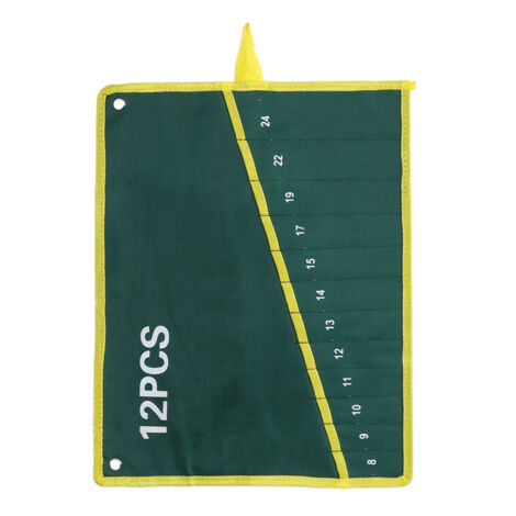 Stück Rollbare Aufbewahrungstasche für Schraubenschlüssel aus Canvas, 12 Taschen, Grün