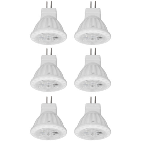 6er-Pack MR11 4W GU4 dimmbare LED-Lampen, 360 lm, Kaltweiß 6000 K, für Gartenwege und Landschaftsbeleuchtung, 220 V