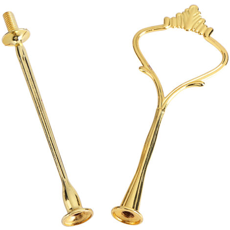 2-stöckige Tortenplatte mit goldener Krone, Obstschale mit Griff, Küchenaccessoire (1/3)