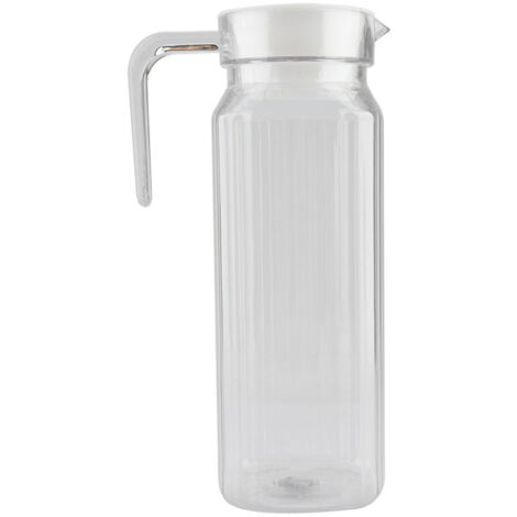 1100 ml Saftflasche aus transparentem Acryl mit Streifenmuster und Deckel, ideal für Bar und Zuhause (1/5)