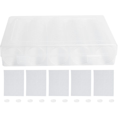 100 transparente Kapseln für 17/20/25/27/30-mm-Münzen – Aufbewahrungs- und Schutzbox (1/5)