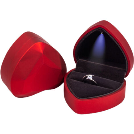 Herzförmige Schmuckschatulle mit LED-Beleuchtung zur Aufbewahrung und als Geburtstagsgeschenk (1/5)