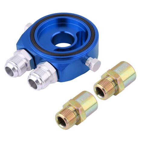 Adapterplatte für Ölfilterkühler aus Aluminium – M20 x 1,5-Kit, 1/8-NPT-Gewinde, blaue Farbe (1/5)