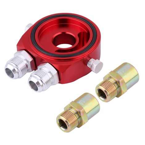 Aluminium-Ölfilterkühler-Sandwichadapterplatte – M20 x 1,5, 1/8 NPT, Rot (1/5)