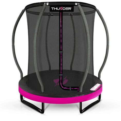 Trampolino THUNDER ULTRA-ROSA 4,5FT 140cm per bambini confezione completa con rete di sicurezza