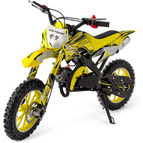 VOLTOURI CR49-YELLOW Mini Cross 49cc – Moto per bambini fuoristrada benzina Giallo