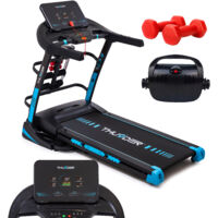 Tapis roulant elettrico pieghevole THUNDER CORE-DS-NERO 20 km/h con sensore di impulso inclinazione schermo LCD USB AUX 180kg
