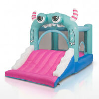 KiNDi DPZ004 Parco giochi gonfiabile con scivolo 320x210x220 cm PVC, ventilatore 350W, per 2 bambini, multicolore