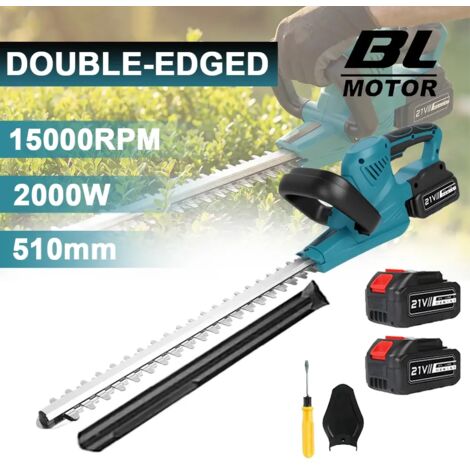 Taille haie sans fil sans balais 2000W outil de taille arbustes et gazon compatible batterie Makita 21V