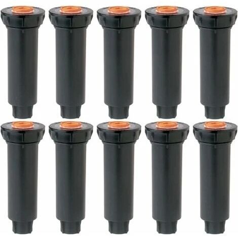Lot de 10 arroseurs escamotables, série 1800. Buses non incluses. Arroseurs escamotables 1804, 10 cm (4 po) pour pelouse, jardin et plantations. (1/2)