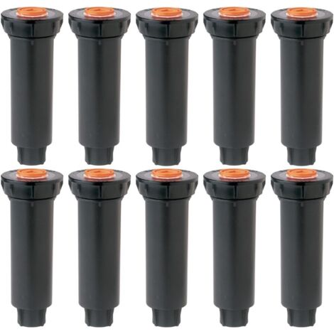 Lot de 10 arroseurs escamotables, série 1800. Buses non incluses. Arroseurs escamotables 1804, 10 cm (4 po) pour pelouse, jardin et plantations. (1/2)