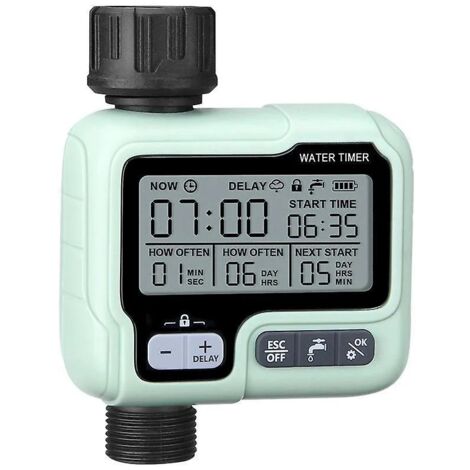 Programmateur d'arrosage automatique étanche IPX5 avec grand écran LCD et installation facile pour balcon (1/2)