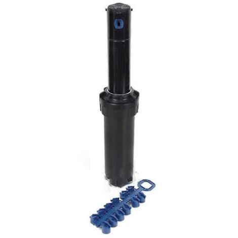 Tête d'arrosage rotative automatique enterrée avec turbine et bec de 185 x 41 mm pour l'irrigation des pelouses et des jardins, avec système d'élévation. (1/2)