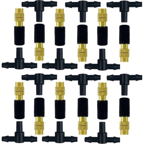 Lot de 12 buses réglables en laiton pour système d'arrosage automatique, arroseur de tuyau 4/7 pour balcons et jardins (1/2)