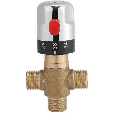 Vanne mélangeuse thermostatique en laiton pour système de douche, contrôle de température de l’eau, raccord de tuyau et lavabo (1/4)