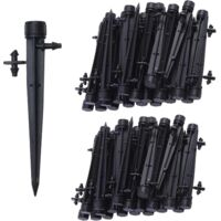 100 micro-asperseurs pour irrigation goutte à goutte, sortie d'eau à 360° avec 8 trous pour tuyau de 4/7 pouces, système d'irrigation goutte à goutte pour jardin