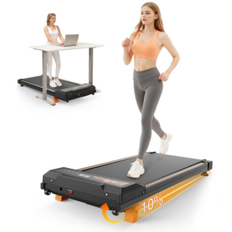 Walking pad pour maison et bureau, tapis de course sous bureau avec écran LED et télécommande, mini tapis de marche silencieux, portable et compact