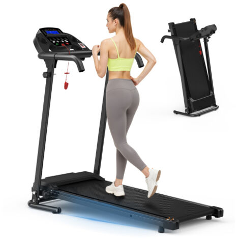 Tapis de course 2 en 1 pour maison et bureau, walking pad 1-6 km/h avec télécommande, écran LED, haut-parleur Bluetooth et support téléphone (1/5)