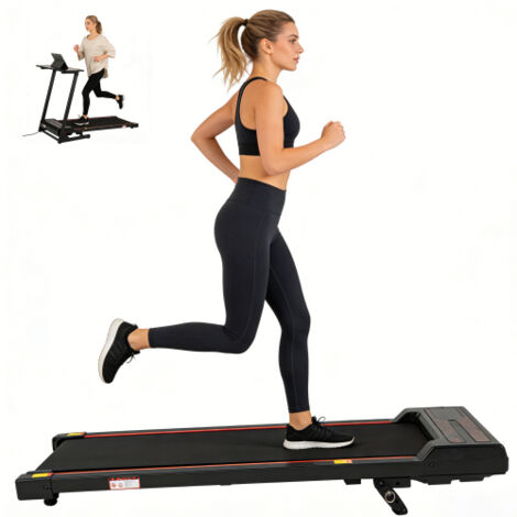 Walking pad pour maison avec inclinaison réglable, tapis de course électrique portable 2 en 1, 1-6 km/h, machine de marche et jogging sous bureau avec télécommande et écran LED (1/5)