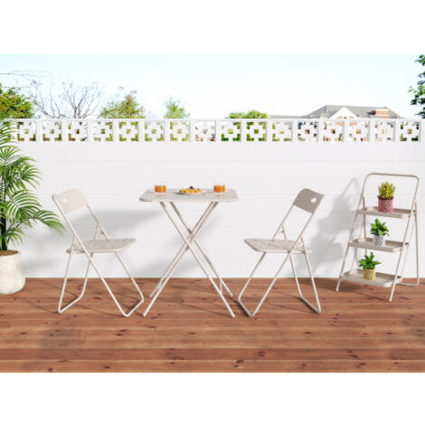 Ensemble de mobilier de terrasse pliable, comprenant 2 chaises et 1 table, un ensemble de détente d'intérieur et d'extérieur résistant aux intempéries, idéal pour la terrasse (1/5)
