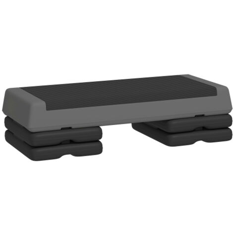 Stepper d'aérobic, plateau réglable en hauteur (10,5/15,5/20,5 cm), antidérapant, pour la maison, la salle de sport, le bureau, en plastique, gris (1/5)