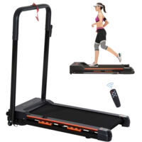 Tapis de course électrique avec écran LCD, appareil de fitness pliable, 1-6 km/h, structure en acier robuste, noir, 105 x 56 x 108,5 cm