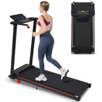 Tapis de course avec une inclinaison de 8 %, tapis de course portable pour la maison avec poignées, tapis de course pliable avec une vitesse de 1 à 12 km/h et une capacité de charge de 120 kg, 3,0 CV,