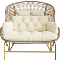 Fauteuil à bascule de jardin pour deux personnes, fauteuil suspendu de patio, fauteuil-œuf à bascule d'extérieur, fauteuil à bascule, balancelle de jardin, balancelles de véranda pour le jardin, le ba