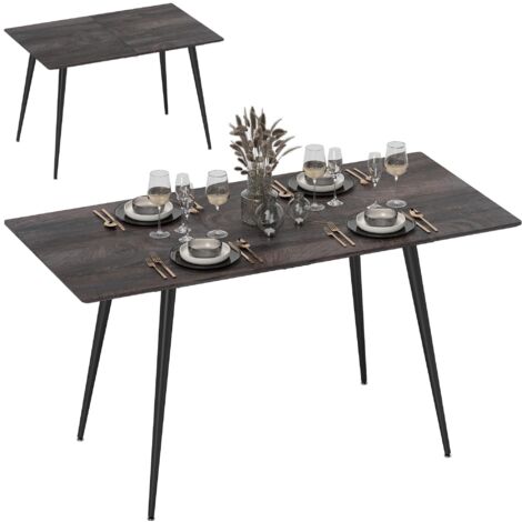 Table à manger extensible, table extensible pour 6 à 8 personnes, table de cuisine avec pieds en acier massif (1/5)