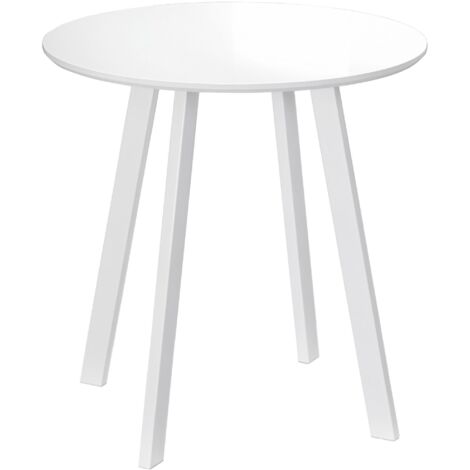 Table à manger, table de cuisine, pour 2 personnes, surface très brillante, avec pieds de table, blanc, 72 x 72 x 75 cm (1/5)