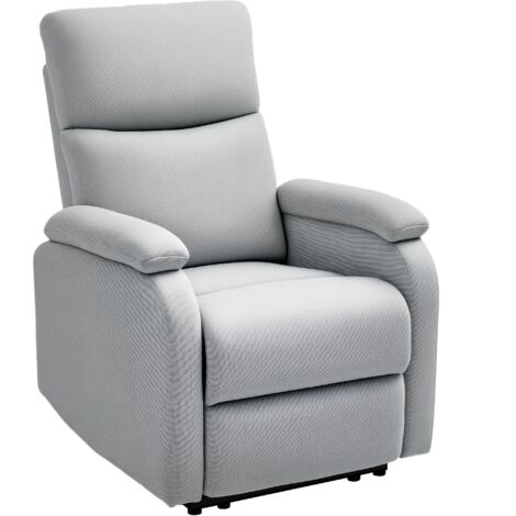 Fauteuil inclinable, fauteuil de détente avec dossier réglable, repose-pieds, fauteuil rembourré pour salon, gris (1/5)