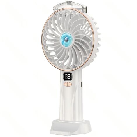 Aigostar Mini Ventilateur Portable blanc et or 4,3" 3 pales 5 vitesses 2400mAh avec base de table (1/3)