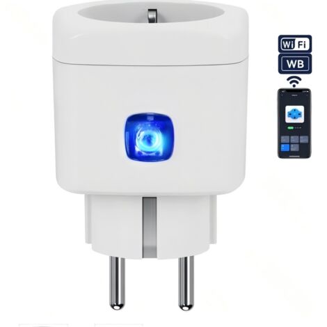 Prise intelligente WiFi de type Schuko (allemand), adaptateur 1 en 1, télécommande via application, minuterie (1/2)
