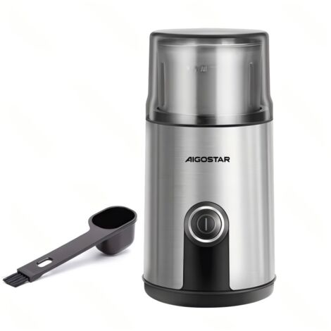 Moulin à café électrique à mouture rapide en acier inoxydable Aigostar 200W 75g pour la maison (1/2)