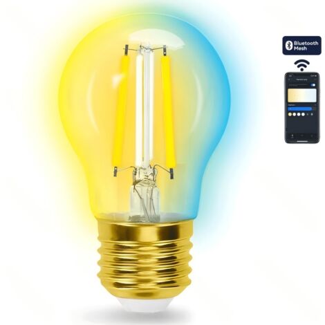 Aigostar G45 E27 ampoule intelligente Bluetooth maillée ajustable CCT 4,5W, ampoule à filament ambre vintage (1/2)
