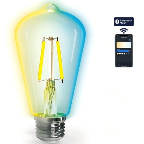 Aigostar ST64 E27 6W CCT ampoule intelligente Bluetooth maillée réglable, ampoule à filament vintage avec verre dégradé (1/2)