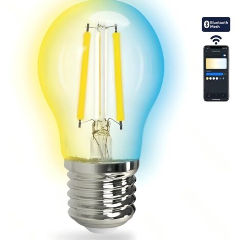 Aigostar G45 E27 4,5W CCT Ampoule Connectée Bluetooth Mesh Réglable, ampoule à filament vintage avec verre dégradé (1/2)