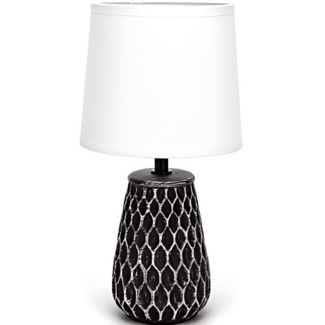 Lampe décorative en céramique brune usée, base E14, style rustique pour des environnements chaleureux (1/3)