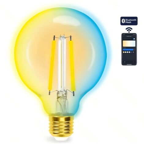 Aigostar G95 E27 6W ampoule intelligente Bluetooth en maille ajustable CCT, ampoule à filament ambre vintage (1/2)