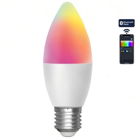 Aigostar C37 E27 4,9W RGB+CCT Ampoule intelligente Bluetooth en maille, ampoule LED à bougie (1/2)
