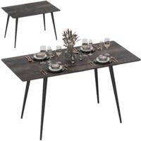 Table à manger extensible, table extensible pour 6 à 8 personnes, table de cuisine avec pieds en acier massif