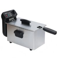 Friteuse électrique Aigostar 3L 2200W, en acier inoxydable, pour frites et poulet frit