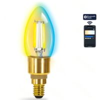 Aigostar C35 E14 ampoule intelligente Bluetooth ajustable en maille Bluetooth 4,5W, ampoule à filament ambré
