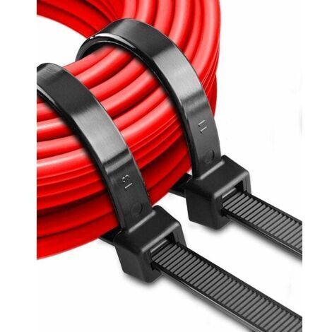 Collier de Serrage plastique 500mm x 12mm, Professionnelle Serre Câble Rilsan Noir d'attaches de câble Nylon Grand Serre Cable Long éLectriques pour Extérieur, ClôTure, Garage, 50 Pièces