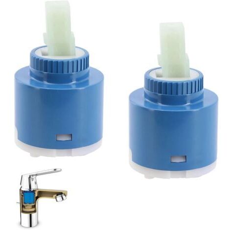 Cartouche en Céramique 35MM, 2 Pièces Cartouche Céramique, 35MM Cartouche Robinet, Cartouche de Rechange en Céramique pour Mélangeur, Adapté Au Robinet De Cuisine Et Au Robinet De Lavabo